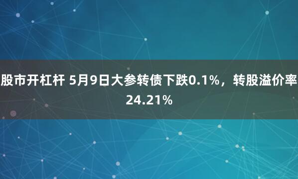 股市开杠杆 5月9日大参转债下跌0.1%，转股溢价率24.21%