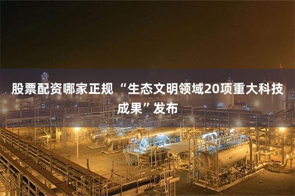 股票配资哪家正规 “生态文明领域20项重大科技成果”发布