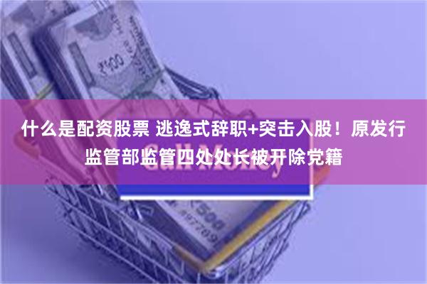 什么是配资股票 逃逸式辞职+突击入股！原发行监管部监管四处处长被开除党籍