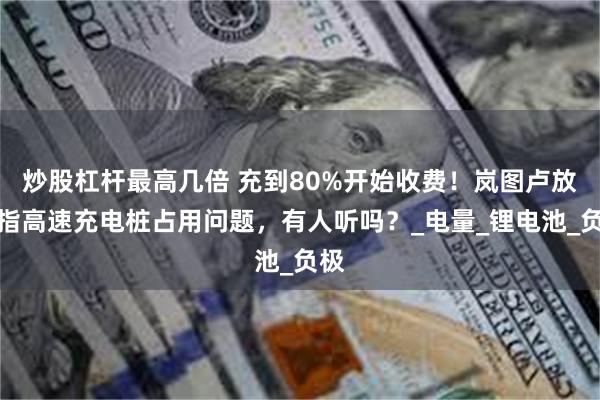 炒股杠杆最高几倍 充到80%开始收费！岚图卢放直指高速充电桩占用问题，有人听吗？_电量_锂电池_负极